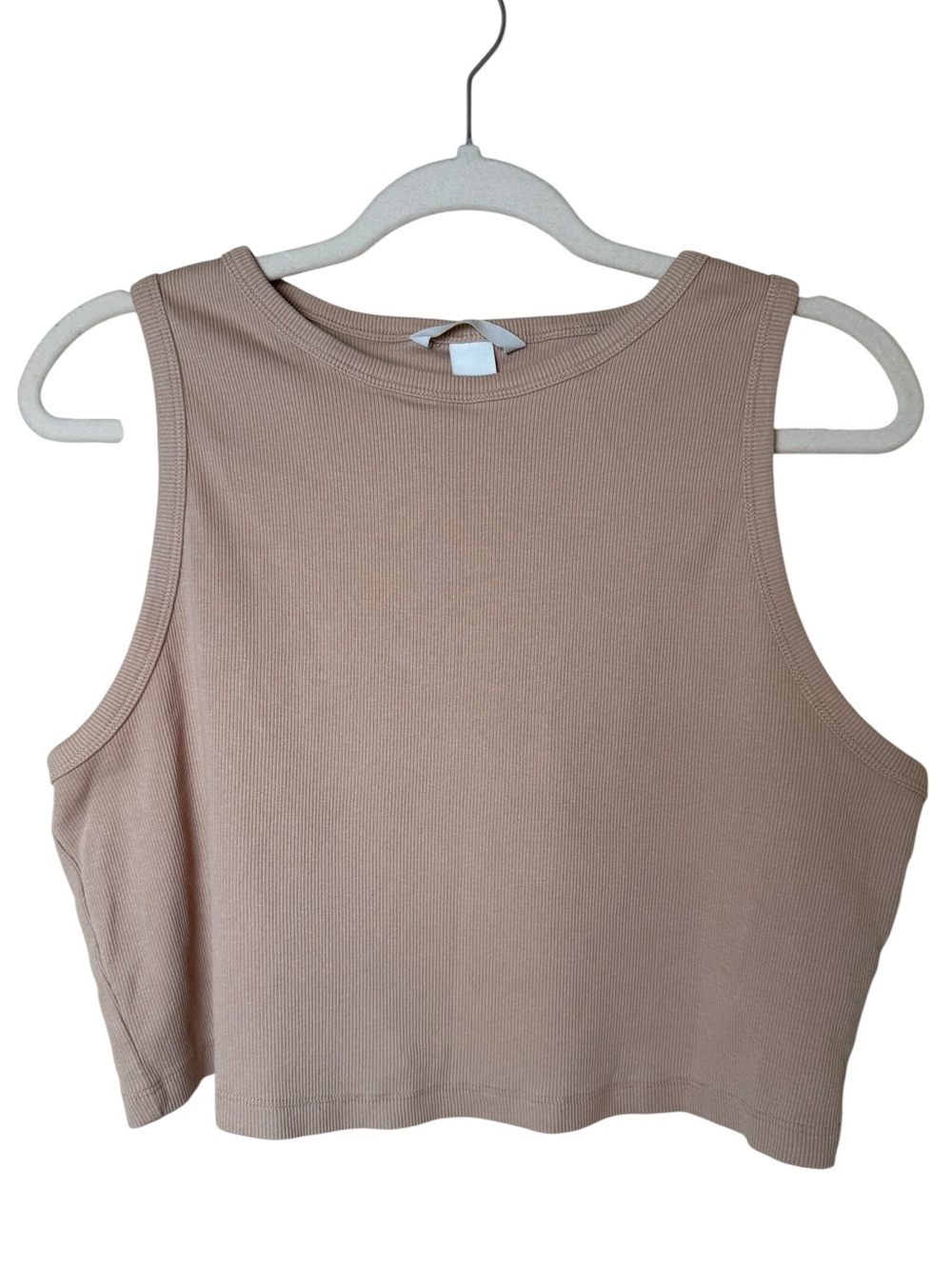 H&M XXL Beige Ribbed Cropped Tank